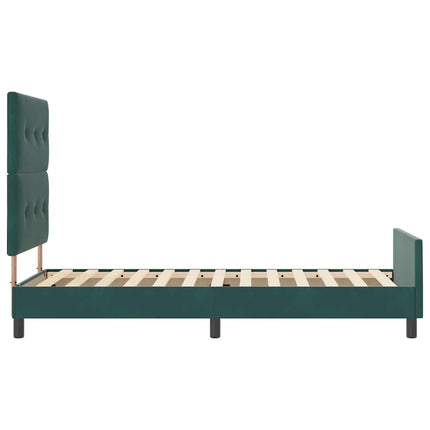 Box spring seng med hovedgærde Mørkegrøn 80 x 200 cm Fløjl