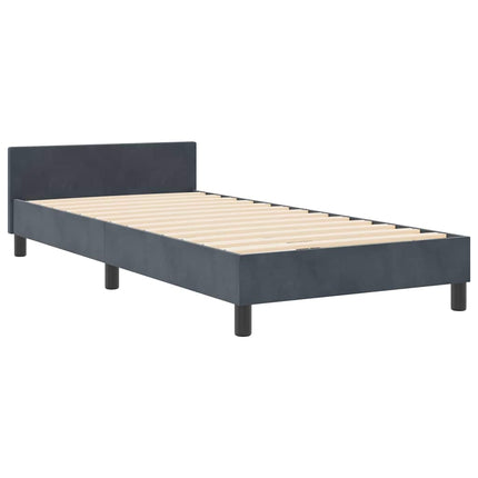 Box spring seng med hovedgærde Mørkegrå 90 x 190 cm Fløjl