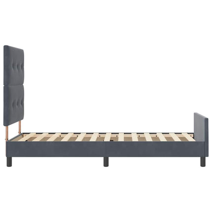 Box spring seng med hovedgærde Mørkegrå 90 x 190 cm Fløjl