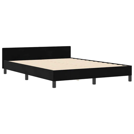 Box spring seng med hovedgærde Sort 140 x 190 cm Fløjl