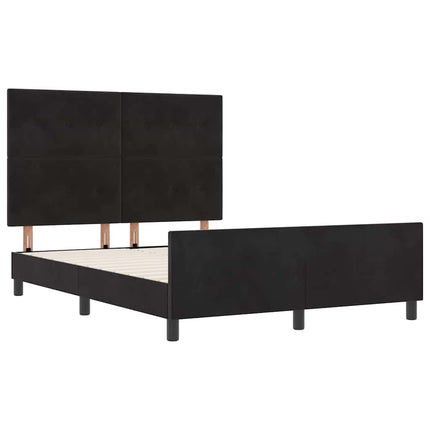 Box spring seng med hovedgærde Sort 140 x 190 cm Fløjl