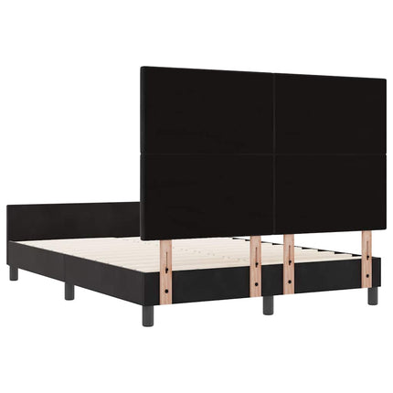 Box spring seng med hovedgærde Sort 160 x 200 cm Fløjl