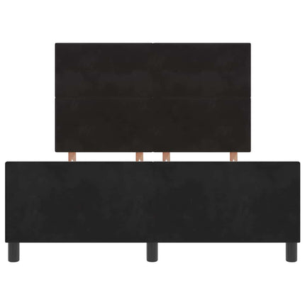Box spring seng med hovedgærde Sort 160 x 200 cm Fløjl