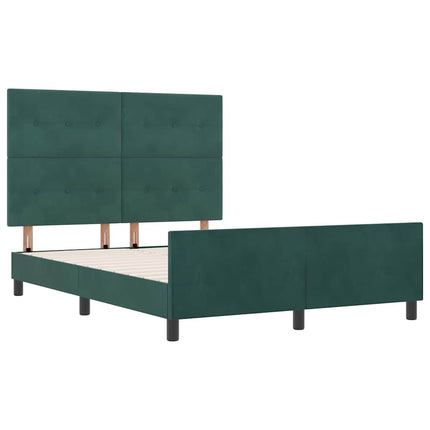 Box spring seng med hovedgærde Mørkegrøn 160 x 200 cm Fløjl
