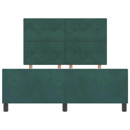 Box spring seng med hovedgærde Mørkegrøn 160 x 200 cm Fløjl