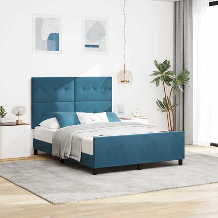 Box spring seng med hovedgærde Mørk blå 160 x 200 cm Fløjl