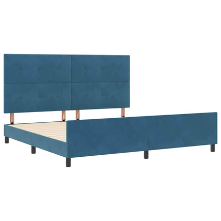 Box spring seng med hovedgærde Mørk blå 200 x 200 cm Fløjl