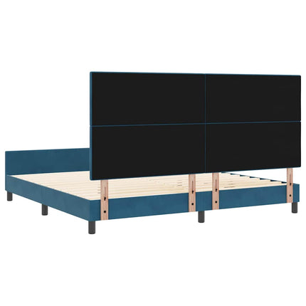 Box spring seng med hovedgærde Mørk blå 200 x 200 cm Fløjl