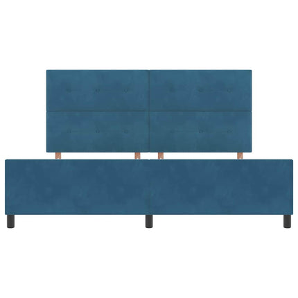 Box spring seng med hovedgærde Mørk blå 200 x 200 cm Fløjl