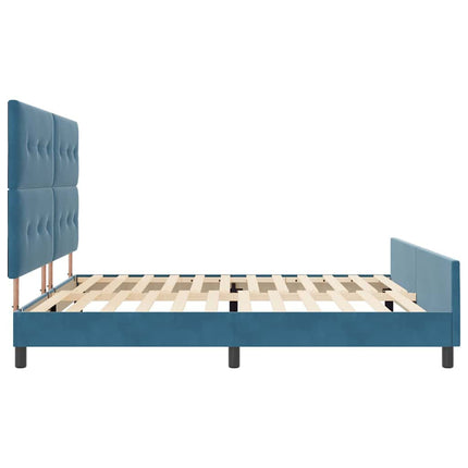 Box spring seng med hovedgærde Mørk blå 200 x 200 cm Fløjl