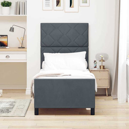 Box spring seng med hovedgærde Mørkegrå 80 x 200 cm Fløjl