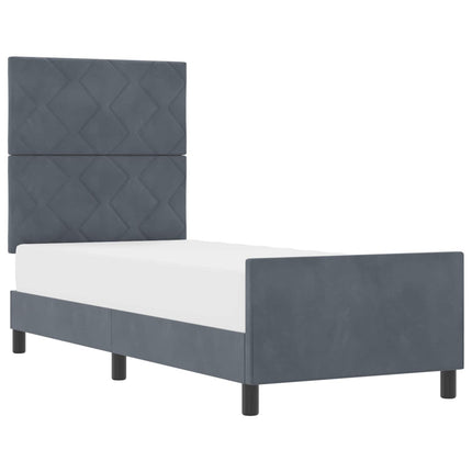 Box spring seng med hovedgærde Mørkegrå 80 x 200 cm Fløjl