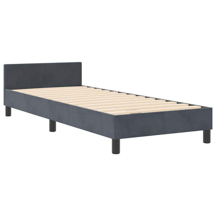 Box spring seng med hovedgærde Mørkegrå 80 x 200 cm Fløjl