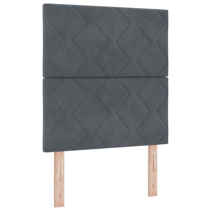 Box spring seng med hovedgærde Mørkegrå 80 x 200 cm Fløjl