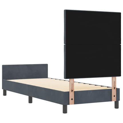 Box spring seng med hovedgærde Mørkegrå 80 x 200 cm Fløjl