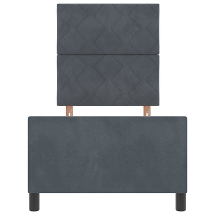 Box spring seng med hovedgærde Mørkegrå 80 x 200 cm Fløjl