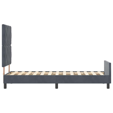 Box spring seng med hovedgærde Mørkegrå 80 x 200 cm Fløjl