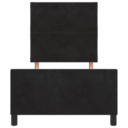 Box spring seng med hovedgærde Sort 90 x 190 cm Fløjl