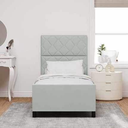Box spring seng med hovedgærde Lysegrå 90 x 200 cm Fløjl