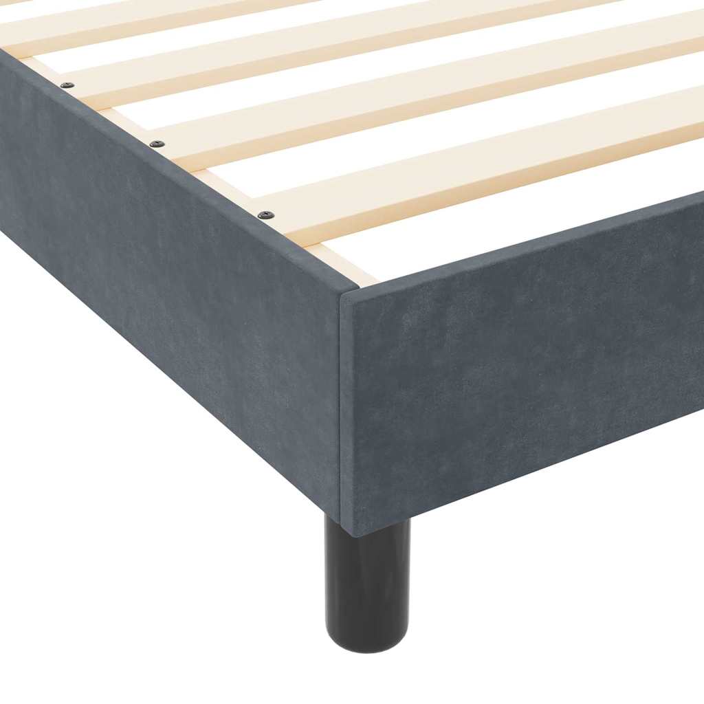 Box spring seng med hovedgærde Mørkegrå 90 x 200 cm Fløjl