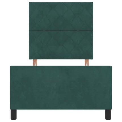 Box spring seng med hovedgærde Mørkegrøn 100 x 200 cm Fløjl
