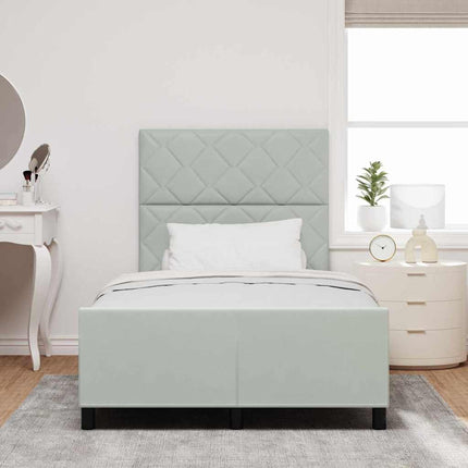 Box spring seng med hovedgærde Lysegrå 120 x 190 cm Fløjl