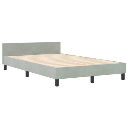 Box spring seng med hovedgærde Lysegrå 120 x 190 cm Fløjl
