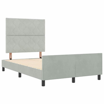Box spring seng med hovedgærde Lysegrå 120 x 190 cm Fløjl
