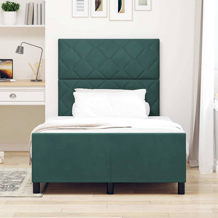 Box spring seng med hovedgærde Mørkegrøn 120 x 190 cm Fløjl