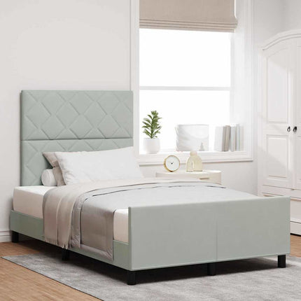 Box spring seng med hovedgærde Lysegrå 120 x 200 cm Fløjl