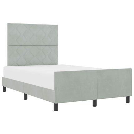 Box spring seng med hovedgærde Lysegrå 120 x 200 cm Fløjl