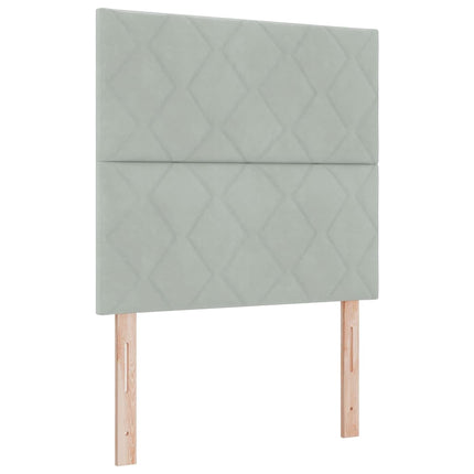 Box spring seng med hovedgærde Lysegrå 120 x 200 cm Fløjl