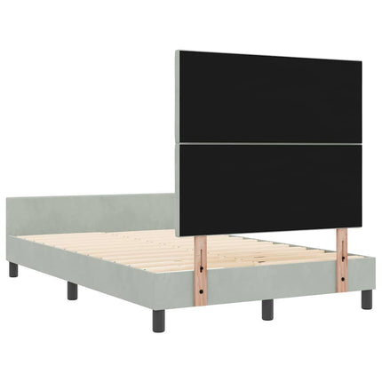 Box spring seng med hovedgærde Lysegrå 120 x 200 cm Fløjl
