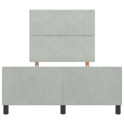 Box spring seng med hovedgærde Lysegrå 120 x 200 cm Fløjl