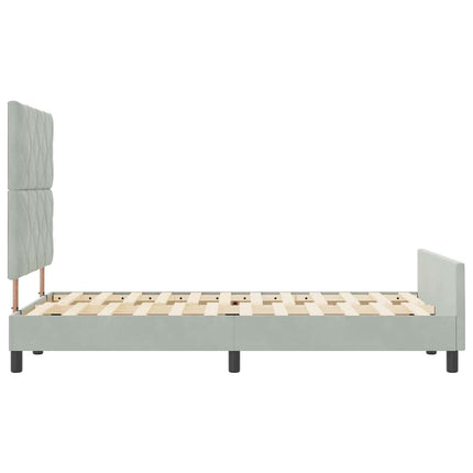 Box spring seng med hovedgærde Lysegrå 120 x 200 cm Fløjl