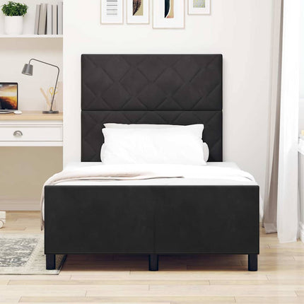 Box spring seng med hovedgærde Sort 120 x 200 cm Fløjl