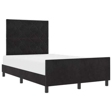 Box spring seng med hovedgærde Sort 120 x 200 cm Fløjl