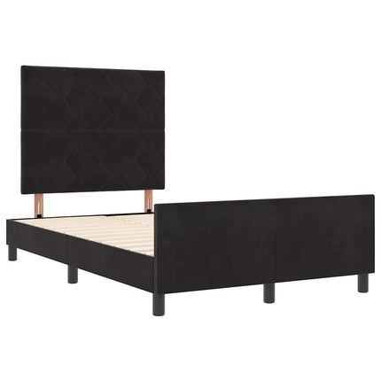 Box spring seng med hovedgærde Sort 120 x 200 cm Fløjl