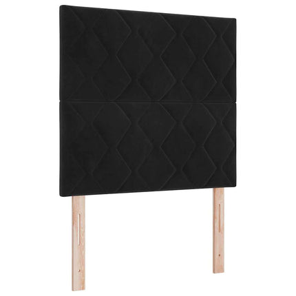 Box spring seng med hovedgærde Sort 120 x 200 cm Fløjl