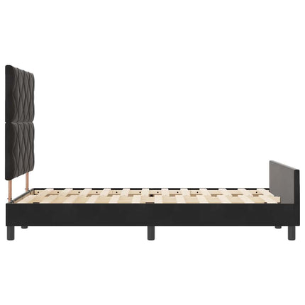 Box spring seng med hovedgærde Sort 120 x 200 cm Fløjl