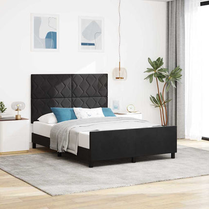 Box spring seng med hovedgærde Sort 140 x 190 cm Fløjl