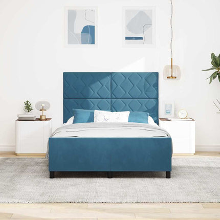 Box spring seng med hovedgærde Mørk blå 140 x 190 cm Fløjl