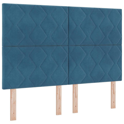 Box spring seng med hovedgærde Mørk blå 140 x 190 cm Fløjl