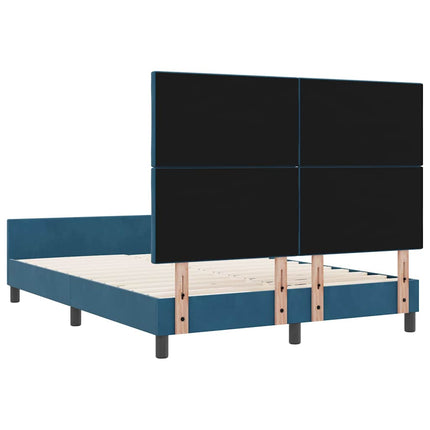 Box spring seng med hovedgærde Mørk blå 140 x 190 cm Fløjl