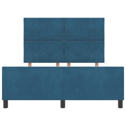 Box spring seng med hovedgærde Mørk blå 140 x 190 cm Fløjl