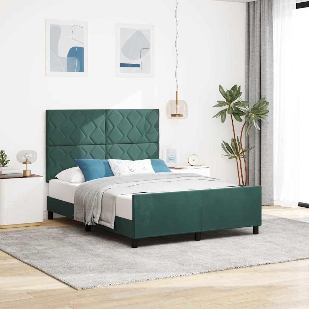 Box spring seng med hovedgrde Mrkegrn 160 x 200 cm Fljl