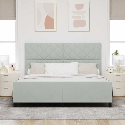 Box spring seng med hovedgærde Lysegrå 180 x 200 cm Fløjl