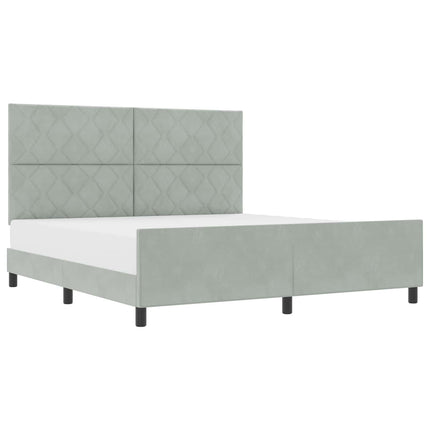 Box spring seng med hovedgærde Lysegrå 180 x 200 cm Fløjl