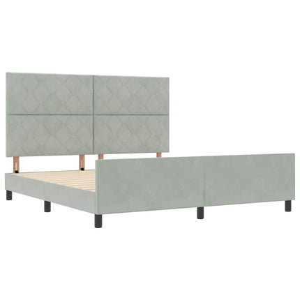 Box spring seng med hovedgærde Lysegrå 180 x 200 cm Fløjl