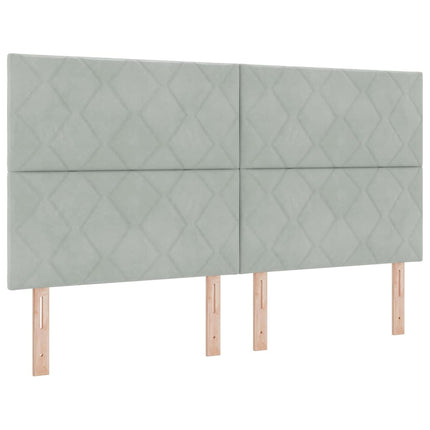 Box spring seng med hovedgærde Lysegrå 180 x 200 cm Fløjl